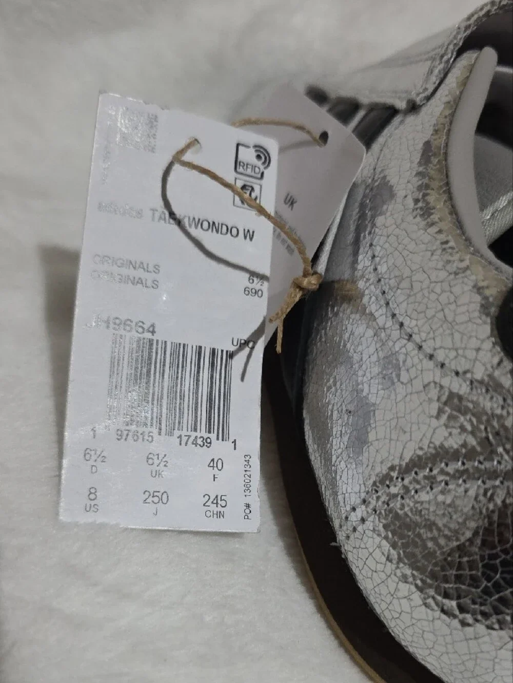 adidas Taekwondo Silver Metallic Women's Sneakers.